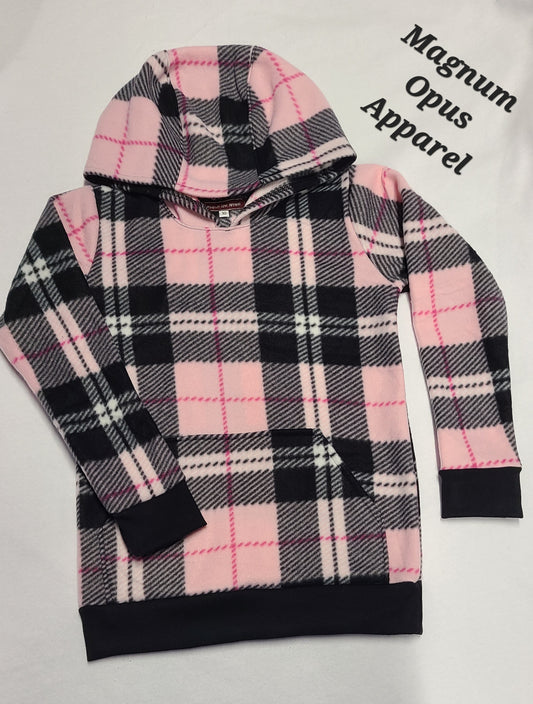 Pink Plaid Hoodie